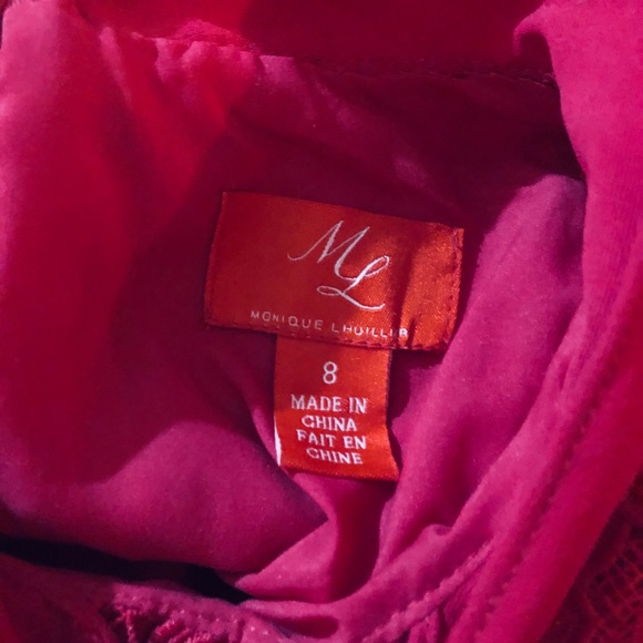 Monique Lhuillier Embroidered Lace Trumpet Dress 8 - Picture 11 of 14